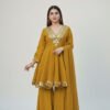 LG-M_1.jpg Mustard Shishmahal Cosmos Silk Palazzo Suit