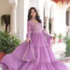 LW-9280_5.jpg Onion Color Georgette Designer Gown