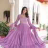 LW-9280_6.jpg Onion Color Georgette Designer Gown
