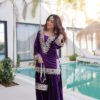 LW-9307_1.jpg Royal Purple Ice Velvet Suit Set