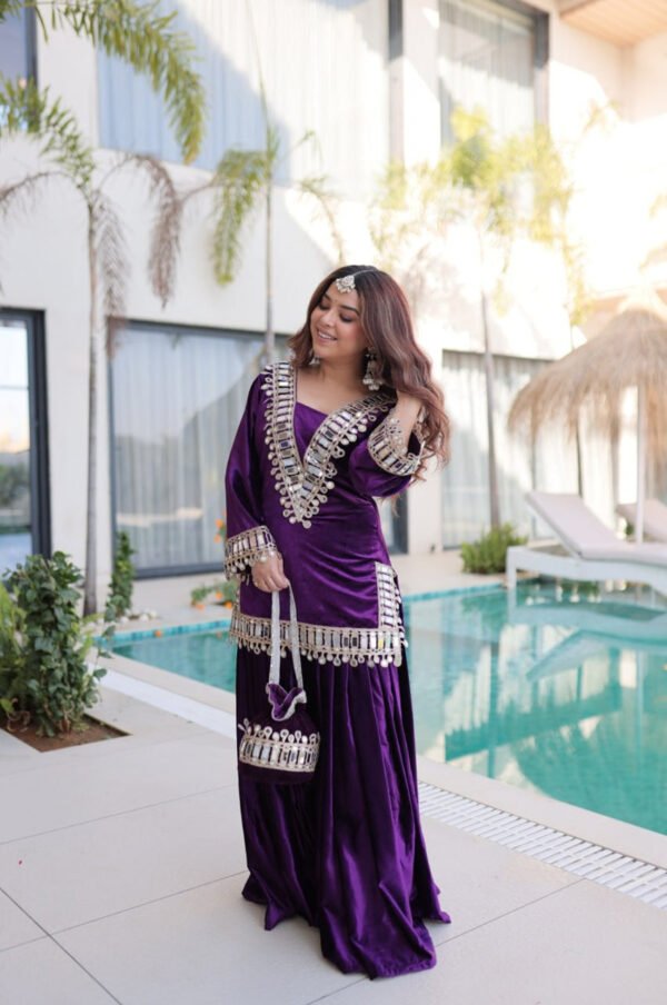 LW-9307_1.jpg Royal Purple Ice Velvet Suit Set