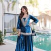 Arabian Blue Ice Velvet Suit Set