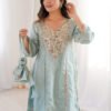 LW-9326_1.jpg Premium Misty Blue Real Mirror Work Suit Set in HO Fabric