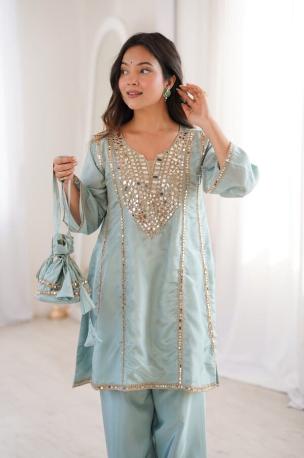 LW-9326_1.jpg Premium Misty Blue Real Mirror Work Suit Set in HO Fabric
