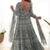 NKB-41BLUE_3.jpg Suratikart Light Blue Zigzag Print Georgette Gown with Dupatta