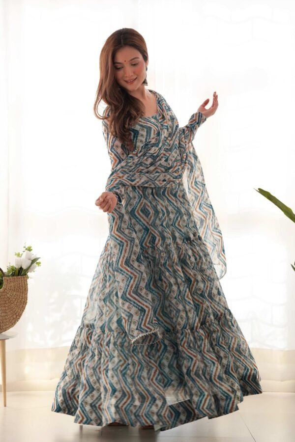 NKB-41BLUE_4.jpg Suratikart Light Blue Zigzag Print Georgette Gown with Dupatta