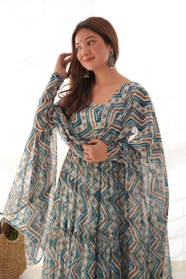 NKB-41BLUE_5.jpg Suratikart Light Blue Zigzag Print Georgette Gown with Dupatta