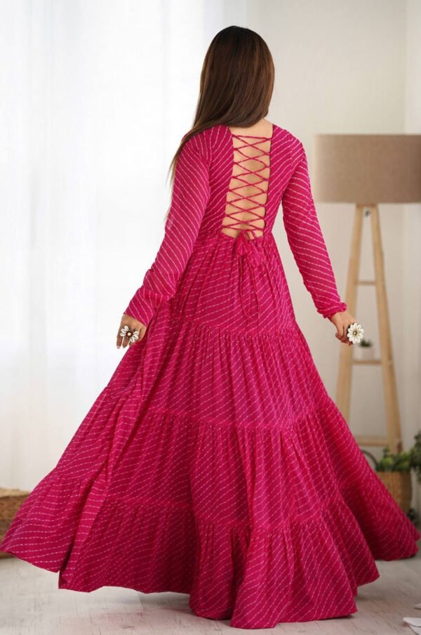 NKB-43_15.jpg Rani Pink Laheriya Print Traditional Gown
