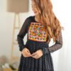 Black Laheriya Print Traditional Gown