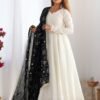 Black Vichitra Silk Anarkali Suit Set