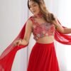 NKB-50RED_3.jpg Red Color Fully Flared Lehenga Choli with Exquisite Embroidery