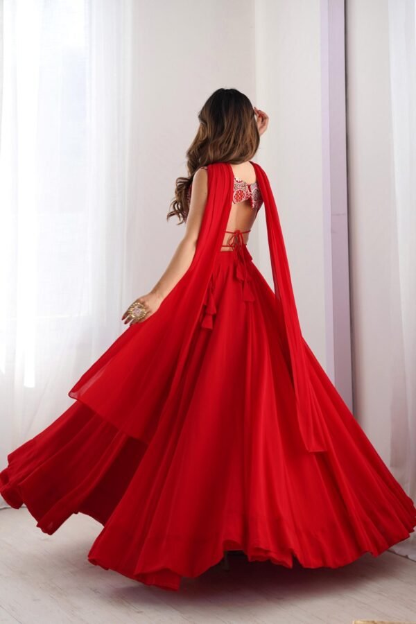 NKB-50RED_4.jpg Red Color Fully Flared Lehenga Choli with Exquisite Embroidery