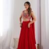 NKB-50RED_5.jpg Red Color Fully Flared Lehenga Choli with Exquisite Embroidery