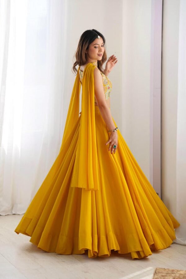 NKB-50YELLOW_5.jpg Yellow Color Fully Flared Lehenga Choli with Intricate Embroidery