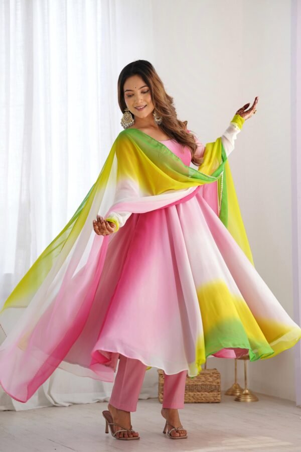 Stunning Multi-Color Fox Georgette Anarkali Suit