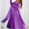 Royal Purple Soft Georgette Anarkali Suit Set