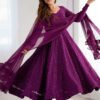 Wine Color Lucknowi Work Anarkali Suit