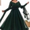 Lucknowi Work Jungle Green Anarkali Suit