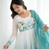 Aqua Blue Festival Special Anarkali Suit Set
