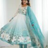 Aqua Blue Festival Special Anarkali Suit Set