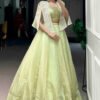 NNK1119_3.jpg Premium Melon Green Allnen Crush Lehenga Set with 5 Meter Flair
