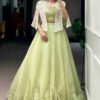 NNK1119_4.jpg Premium Melon Green Allnen Crush Lehenga Set with 5 Meter Flair