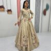 Pc-528_1.jpg Cream Color Crop Top Lehenga with Embroidered Shrug