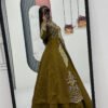 Pc-528_6.jpg Mustard Green Crop Top Lehenga with Embroidered Shrug