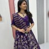Purple Lehenga Saree Set – Royal Elegance with Modern Flair