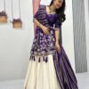 Purple Lehenga Saree Set – Royal Elegance with Modern Flair
