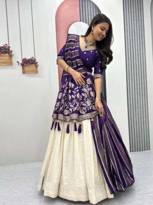 Pc-560_4.jpg Purple Lehenga Saree Set – Royal Elegance with Modern Flair