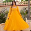Mustard Yellow Hand-Worked Premium Anarkali Set