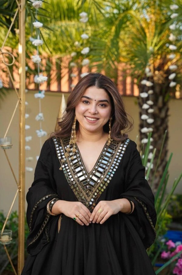 RTC-5942_1.jpg Black Shishmahal Cosmos Silk Palazzo Suit