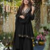 RTC-5942_2.jpg Black Shishmahal Cosmos Silk Palazzo Suit
