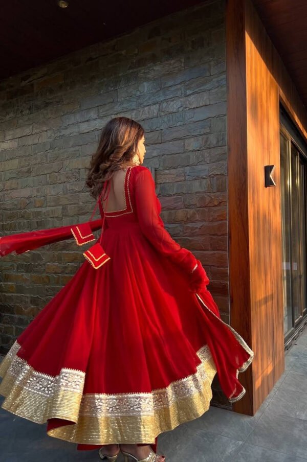 Red Wedding Wear Anarkali Gown