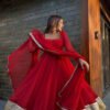 Red Wedding Wear Anarkali Gown