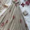 SCnx1193_1.jpg Dusty Brown Faux Georgette Handpainted Anarkali Suit