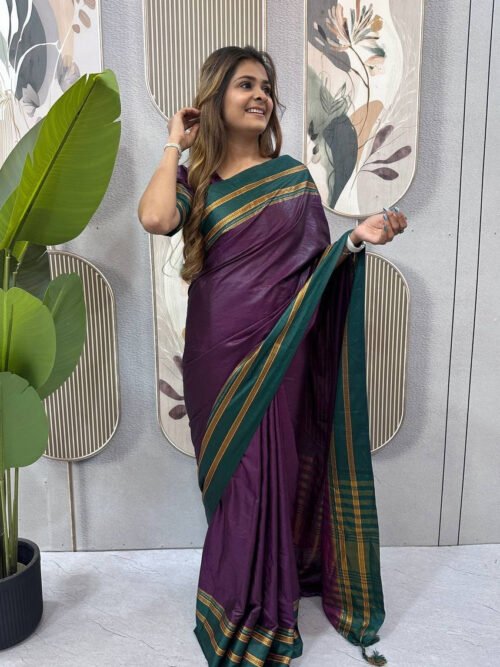 Grape Purple Zip & Go Gown Saree