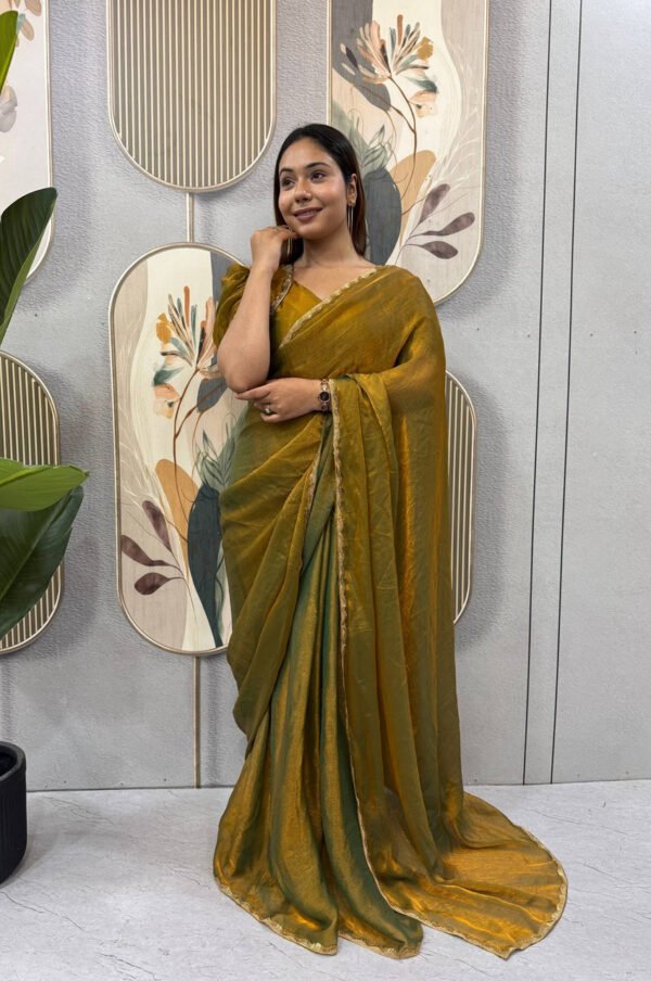 SG-239_4_d4304fe7-23be-40cb-b9aa-aa9ecc19a0d5.jpg Bronze Color Space Silk Gown Saree with Beads Lace & Dupatta