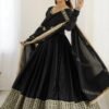 Black Bollywood Style Anarkali Suit with Chinon Silk & Sequin Work