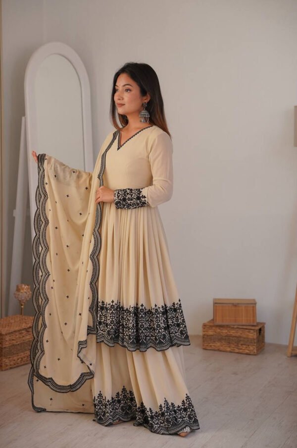 SP-71_5.jpg Neutral Vanilla Color Palazzo Suit