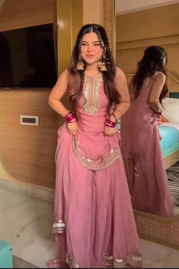 Pink Occasion Wear Sharara Set