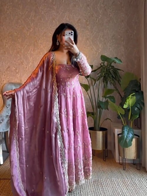 SSC-689_3.jpg Carnival Pink Heavy Anarkali Suit Set