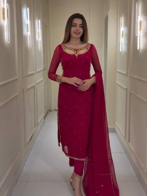 Maroon Designer Suit Set