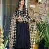 Black Roman Silk Palazzo Suit Set