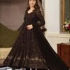 Elegant Black Embroidered Georgette Suit Set with Dupatta