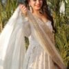 Luxurious White Gown with Sequence Work & Dupatta