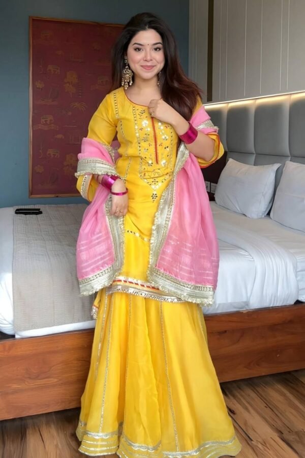 STD-6062_1.jpg Neha Bhandari Sunshine Yellow Sharara Set