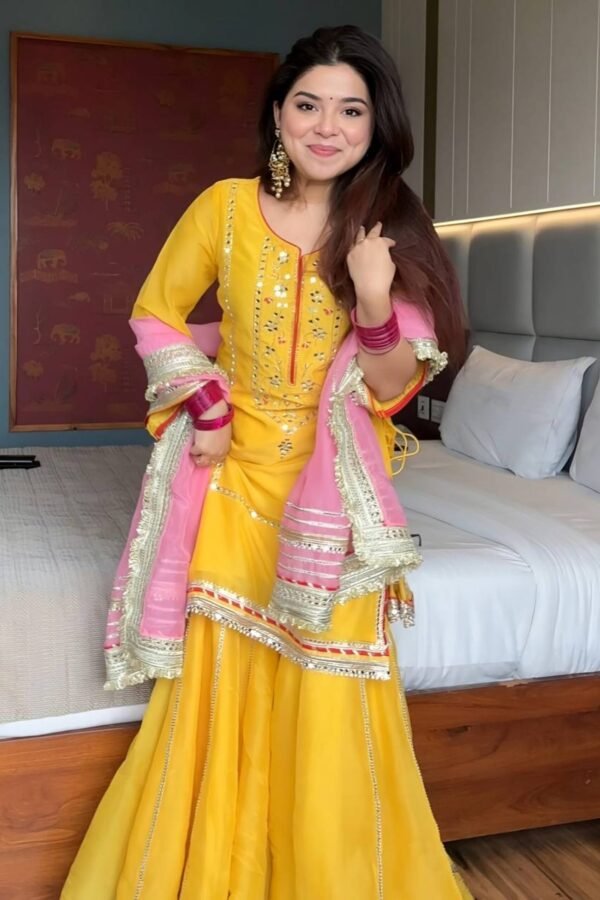 STD-6062_2.jpg Neha Bhandari Sunshine Yellow Sharara Set