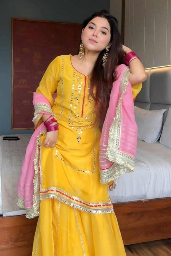 STD-6062_3.jpg Neha Bhandari Sunshine Yellow Sharara Set
